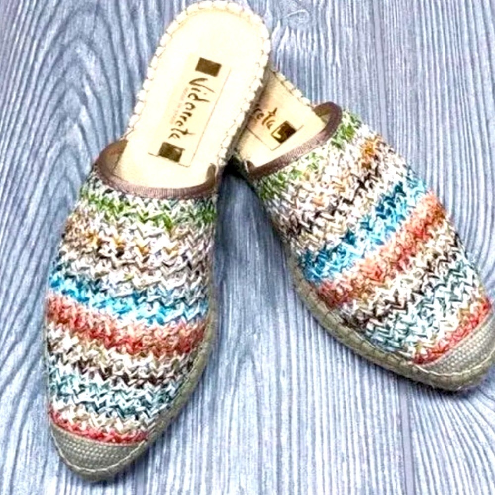 Vidoretta,Handmade In Spain,Woven Espadrille Mules, Excellent Condition,Size 11